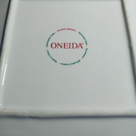 Oneida Holiday  Stoneware Christmas Rustic Dessert Plates-*SET OF 3*  Read - Picture 3 of 3